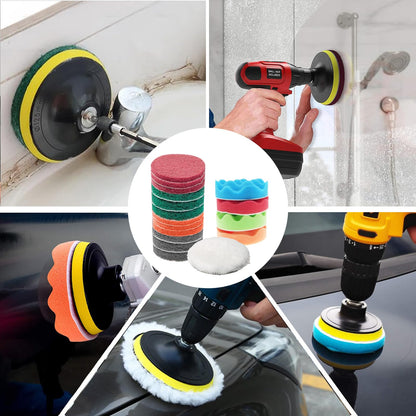 TOWBRUS 32 Pack Drill Brush Attachments for Cleaning, Crevice Cleaning Brush for Home, Bathroom, Car, Kitchen, Tight Corners, Stubborn Stains, Efficient Grime Removal, Ideal for Hard-to-Reach Areas