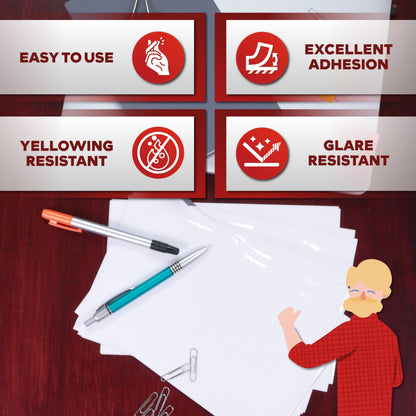 XFasten Self-Adhesive Laminating Sheets, 6 x 9 Inches, Pack of 100, 4.76 mil, Archival Safe and Yellowing Resistant Heavyweight Self Laminating Sheets