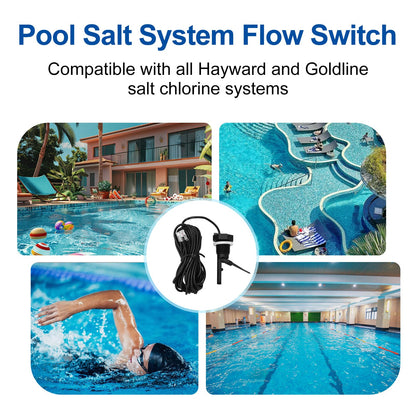 Baomain 15Ft Pool Flow Switch GLX-FLO-RP, 1/2 inch Thread for Hayward & Goldline Salt System, Suitable Hayward Salt Cell Chlorine Generator Sensor Switch