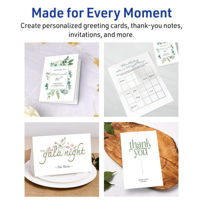 Avery Half-Fold Greeting Cards for Inkjet Printers, 5.5 x 8.5 Inches, White, Box of 30 (8316)