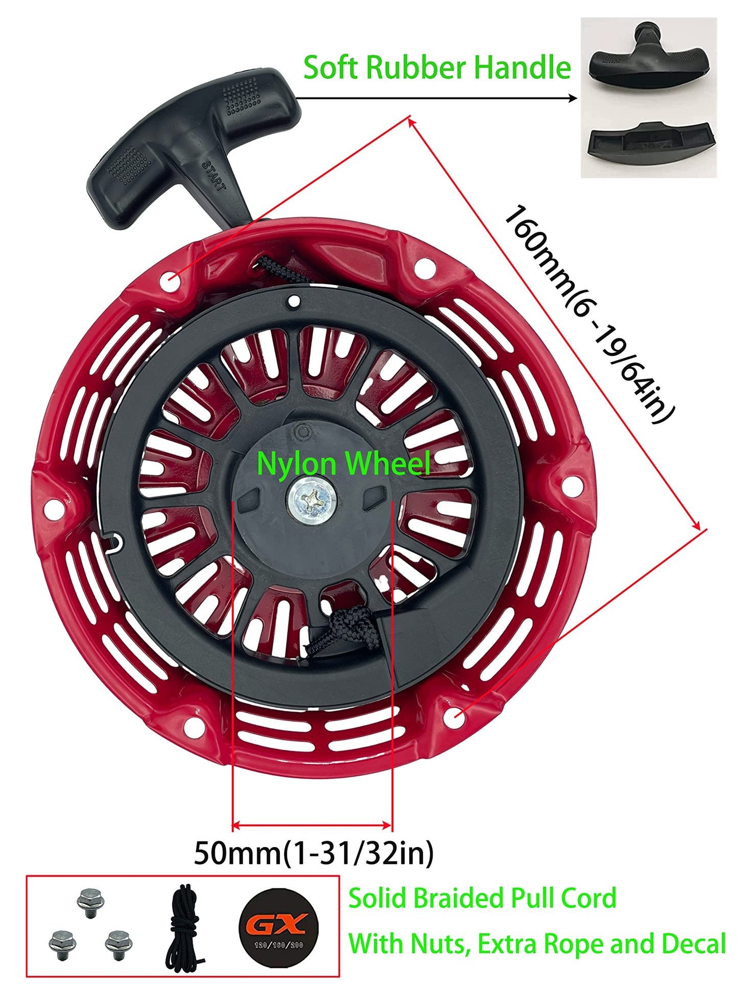 YAMAKATO Pull Start Assembly 28400-Z4M-306ZB for Honda GX120 GX160 GX200 Recoil Starter