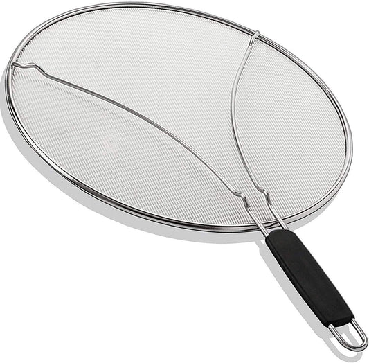 13" Grease Splatter Screen for Cooking | Stainless Steel Oil Splatter Guard and Ultra-Fine Mesh Protects Skin from Burns | TPR Tight-Grip Handle (Only Buy from KAFOOR LLC)
