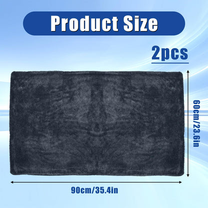 Car Drying Towel, 2 Pack 36 x 24 Inch Microfiber Towels, 1200 GSM Super Absorbent Drying Towel for Car Detailing, Streak Free, Lint Free (Grey, Extra Large)