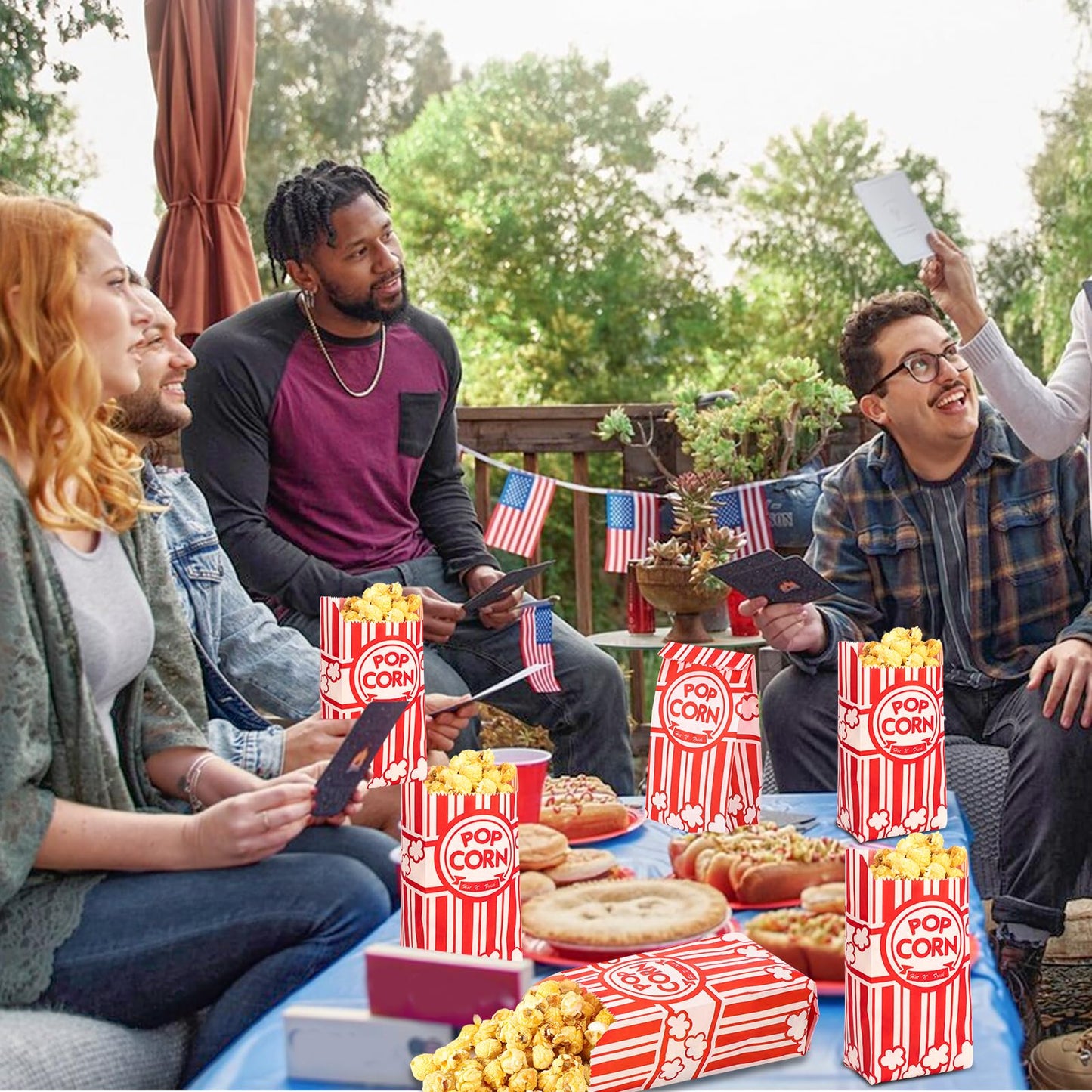 300 Pcs Popcorn Bags, 1 Oz Paper Bags Individual Servings Bulk for Popcorn Machine Movie Nights Easter Valentines Day Kitchen Supplies