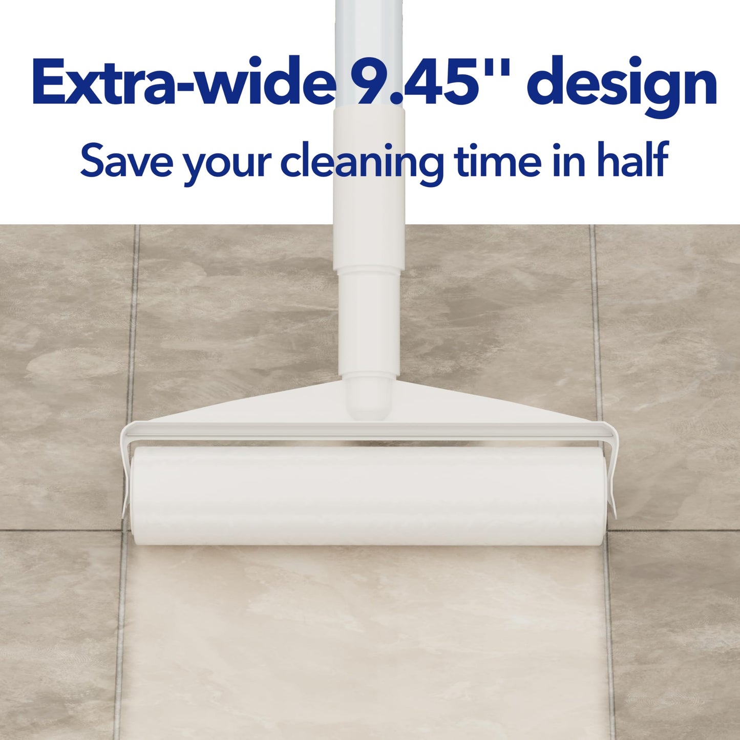 Large Lint Rollers for Carpet, 9.45'' Sticky Rollers for Floor with 360 Sheets, Extendable Long Handle Sticky Mop for Cleaning Couch, Curtains, Cars, Clothing, and Pet Hair