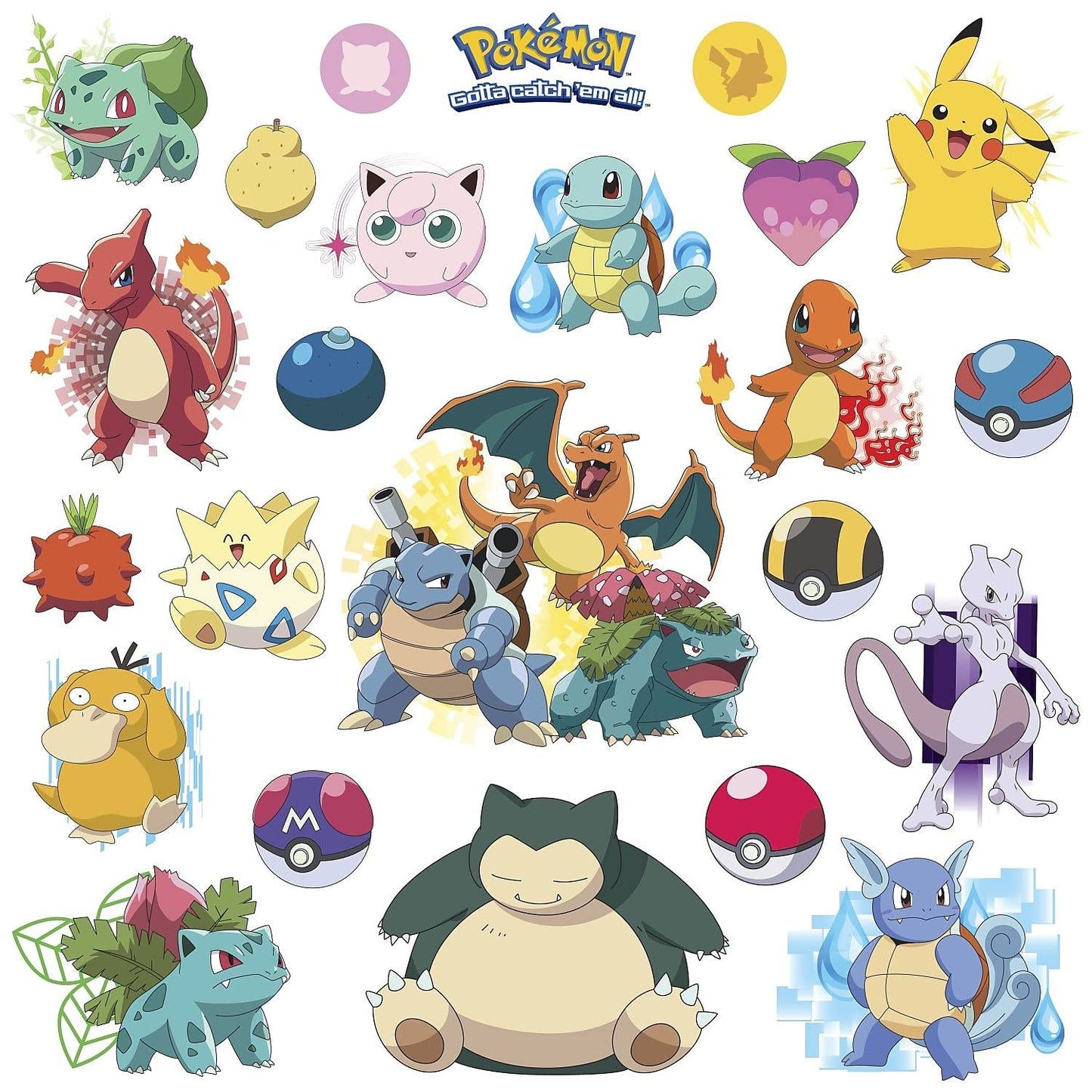 RoomMates RMK2535SCS: Pokemon Iconic Peel And Stick Wall Decals