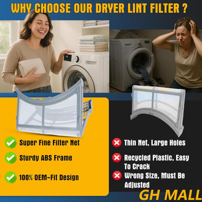 DC61-02595A Dryer Lint Filter Replacement for Samsung Dryer Lint Trap Filter Assembly - Replace 2069505 PS4206799 AP4578777 EAP4206799