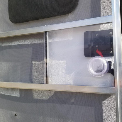239061 RV Screen Door Slide 12 Inch Panel, Replacement Plastic Clear Slide Panel with Push Down Knob Opener for Travel Trailer