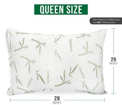 Utopia Bedding Bamboo Viscose Waterproof Pillow Protector Zippered (2 Pack) Queen – Bed Bug Proof Pillow Encasement 20 x 28 Inches