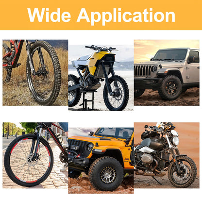 YINGJEE 14.5Inch Tire Spoons Motorcycle Dirt Bike, Tire Changing Tools Iron Set Lawn Tractor Bicycle, Tire Spoon Lever Tire Removal Tool Changer Kit with Valve Tool Valve Cores(Orange)