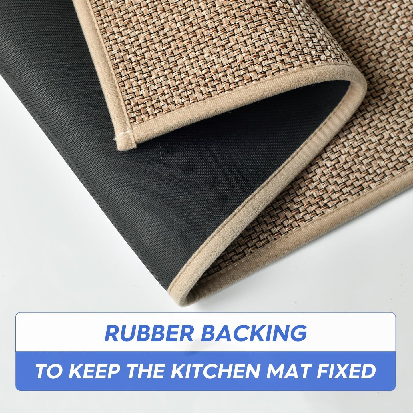 Artoid Mode Washable Non-Slip Rubber Backing Kitchen Rugs Doormat, Absorbent Kitchen Floor Mats in Front of Sink Kitchen Mats for Floor Home Decor 17x47 Inch