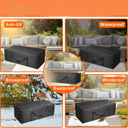Black Waterproof and Dustproof Oxford Cloth Storage Bag (68x20x30 Inches), Outdoor Patio Cushion Storage Bag, Dustproof and UV-Resistant, Suitable for Christmas Trees and Home Use