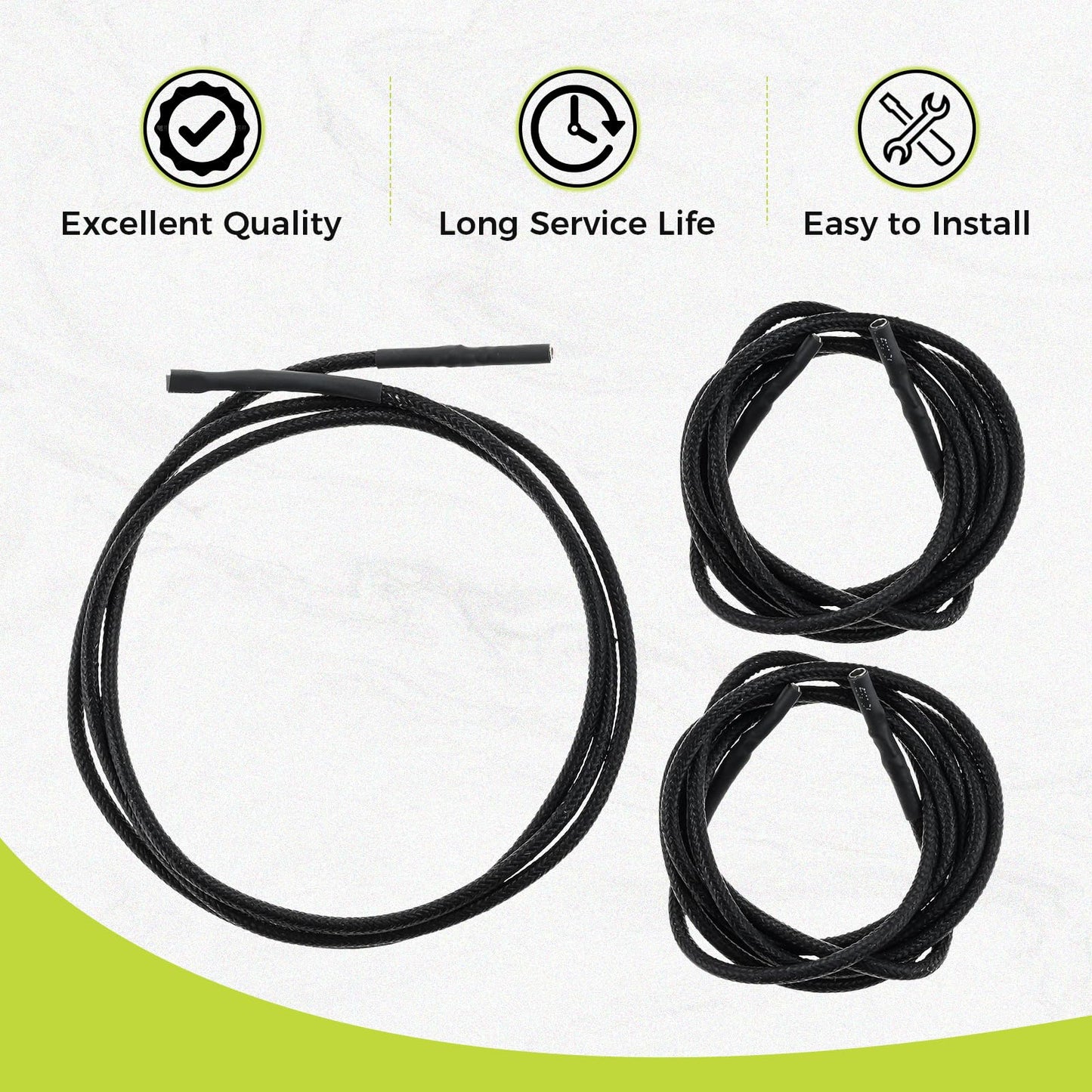 3Pcs Push Button Piezo Ignitor Sparker Cables Replacement Part for RV Stove Range, Compatible with Atwood, Wedgewood, Dometic, Suburban, Magic Chef, Garystone 3 or 4 Burner RV Stoves