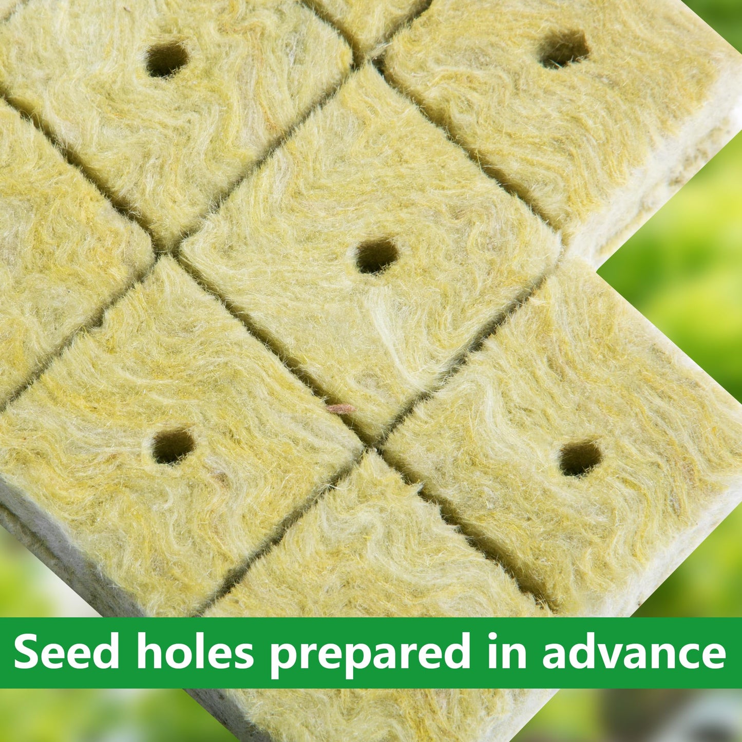 144Pcs Rockwool Grow Cubes - 1.5×1.2×1.2Inch Stonewool Starter Plugs for Rapid Plant Growth - Starter Cubes Plugs with Holes for Hydroponic, Seeds Germination and Soilless Growing