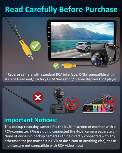 Backup Camera AHD 1080P/720P/CVBS/PAL 360° Rotatable Back up Camera for Car 170° Rear View Camera Night Vision IP69K Waterproof Reverse Camera Front/Side/Rear Camera Truck RV Horse Trailer Camera