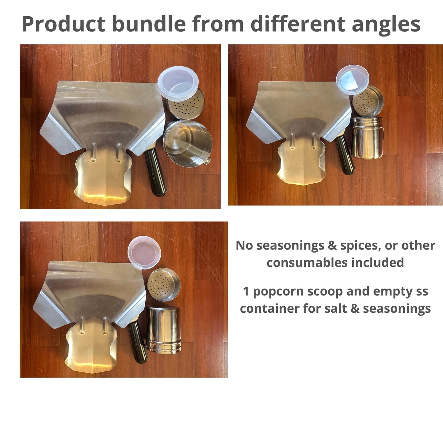 CUSINIUM Popcorn Scoop and Dredge Bundle - Metal Popcorn Scooper - French Fry Scoop
