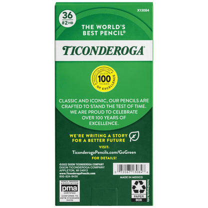 Ticonderoga My First Tri-Write Triangular Pencils, Primary Size, No:2 Soft Without Erasers, Wood-Cased, Black Writing, 36 Count (13084)