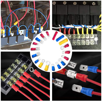 1200PCS Electrical Connector Kit-Sopoby Automotive Insulated CrimpTerminals Connectors for Wiring Mixed Ring Fork Spade Butt Connector Set
