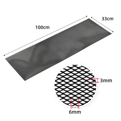 AggAuto Universal 40 inchx13 inch Car Grill Mesh - 100x33cm Aluminum Alloy Automotive Grille Insert Bumper 3x6mm Rhombic Hole, One of the Most Multifunctional Shape Grids Black