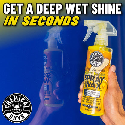 Chemical Guys Blazin' Banana Spray Wax for Car Shine & Protection - Natural Carnauba Formula for Glossy Finish on Paint, Chrome, Metal & Glass - Easy Spray-On, Wipe-Off Application, 473 ml