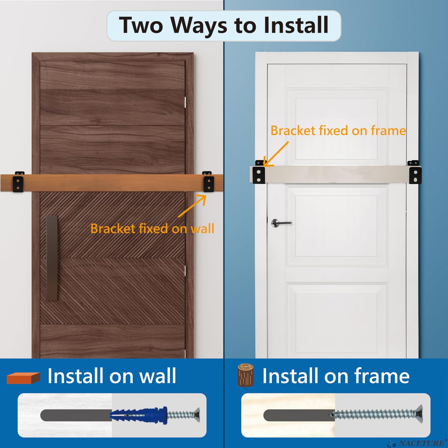 4 Pack Door Barricade Brackets – Heavy Duty 2x4 U Bracket Door Brace Reinforcement Plates with Screws, Wall Mount Security Bar Holder for Front Door Safety, Anti-Rust Steel, Easy Install