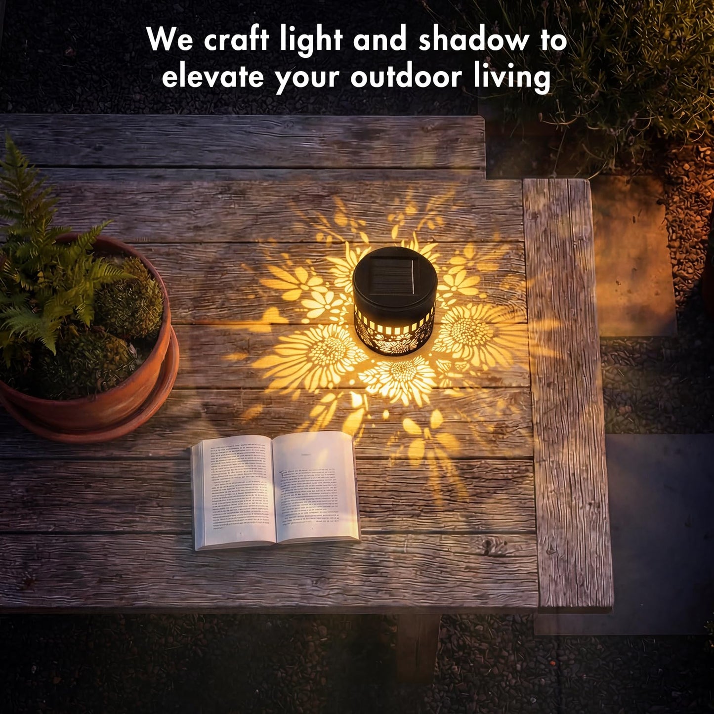 Solar Lanterns Outdoor Decor, 4 Pack Sunflower Garden Decorative Lights, Waterproof Metal Lanterns for Patio, Yard & Garden, Gifts for Mother's Day and Garden Lovers
