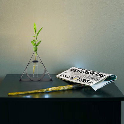 Xyverart Unique Metal Wizard Propagation Tube Vase Planter with Tube, Cute Home Decor, Small Flower Pot for Desk Shelf, Home Decor, Magic School Gifts and Collectibles for Home Friends