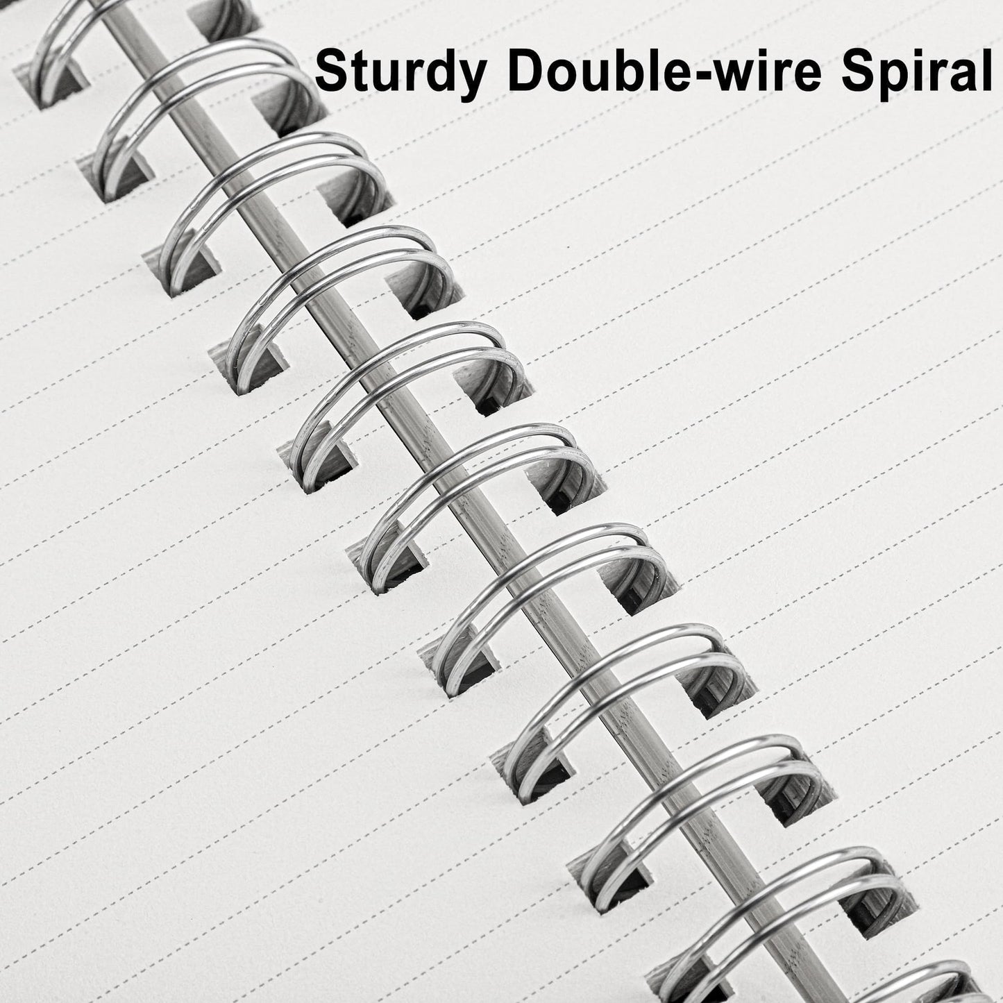RETTACY Spiral College Ruled Notebook, 300 Pages, A4 Large Size (21 x 28 cm), for School, Work, Journaling, 100 GSM Thick Paper, Flexible Plastic Cover (Dark Green)