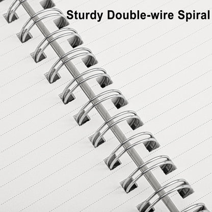 RETTACY Spiral College Ruled Notebook, 300 Pages, A4 Large Size (21 x 28 cm), for School, Work, Journaling, 100 GSM Thick Paper, Flexible Plastic Cover (Dark Green)