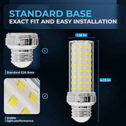 BlueStars 4 Packs E26 LED Corn Light Bulbs 20W Super Bright, 150W Led Corn Cob Light, 6500K Daylight White, 1600 lumens, Non-dimmable for Home Garage Warehouse Commercial & Large Area Lighting