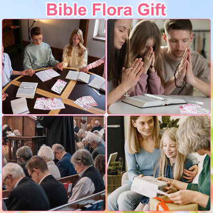 32 Pcs Flower Bible Verse Ballpoint Pens Notebooks Set Christian Gifts Bulk for Women Men Religious Gift Notepad Ink Pen Inspirational Church Party Favors for Colleague Coworker Office School Supplies