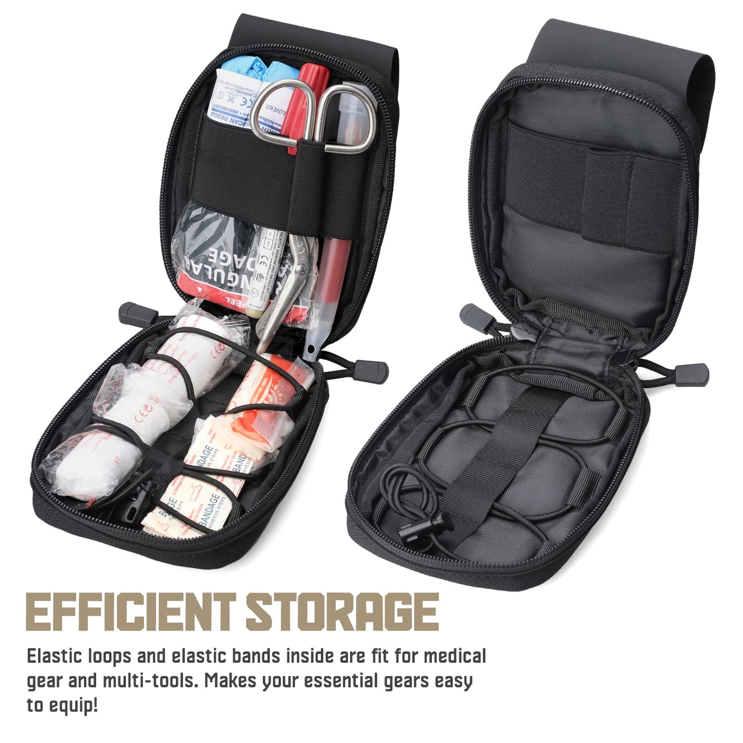 WYNEX Molle IFAK First Aid Pouch, Tactical Trauma Pouch MED EMT Belt Pouch Small Portable Utility Emergency Survival Pack with Immediate Identify Cross for Belt Vest