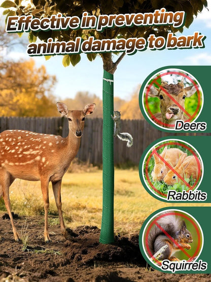 Tree Protector Wrap for Winter Freeze Protection, 56 Ft x 2 Rolls Heavy-Duty Tree Wrap with Tape, Breathable Trunk Bark, Protects Damaged Bark and Guards Against Animals for Shrubs and Young Trees