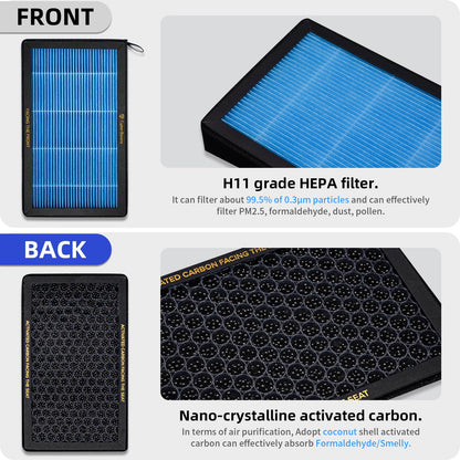 CYBERBEANS Air Conditional Replacement with Activated Carbon for Tesla Model 3 Model Y HEPA Cabin Air Filter Accessories 2016-2024/2025/2026 Upgraded Version(2 Pack)