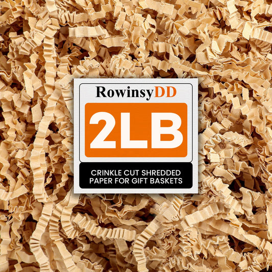 RowinsyDD 2LB Kraft Crinkle Paper Filler, Shredded Paper for Gift Baskets, Packing, Shipping & Lining Delicate Items