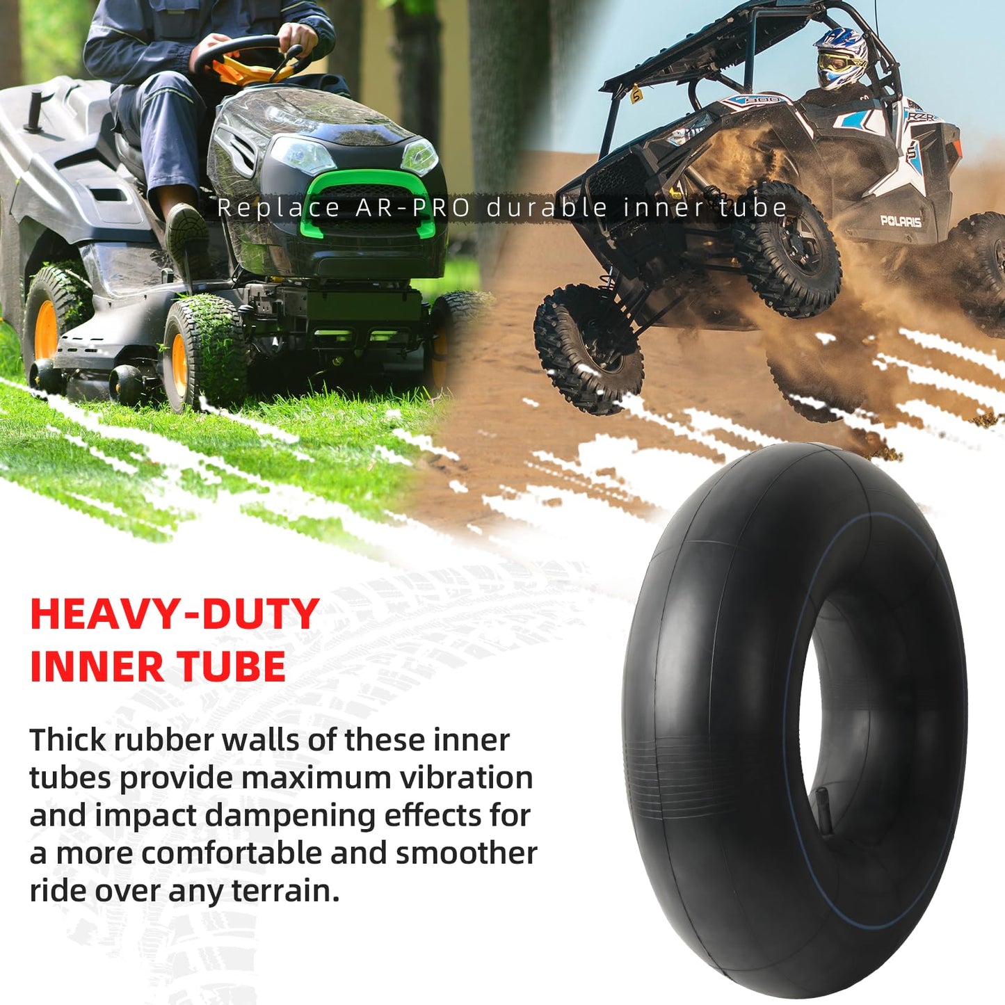 AR-PRO Replacement 23x10.50-12 Tubes, Universal 23x8.50-12 23x9.50-12 Heavy-Duty Inner Tube with TR-13 Straight Valve Stems for Golf Cart, ATV, UTV, Lawn Tractor, Mowers, Garden Trailer, Snow Blowers