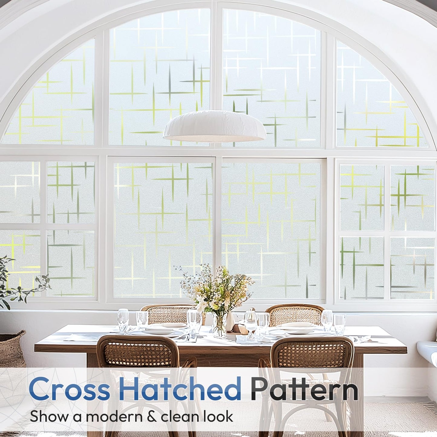 rabbitgoo Window Films for Privacy, Frosted Window Film Static Cling - UV Blocking Non-Adhesive Reusable Covering for Bathroom & Home Office, Easy Install, 23.6x78.7 Inches (60x200cm)