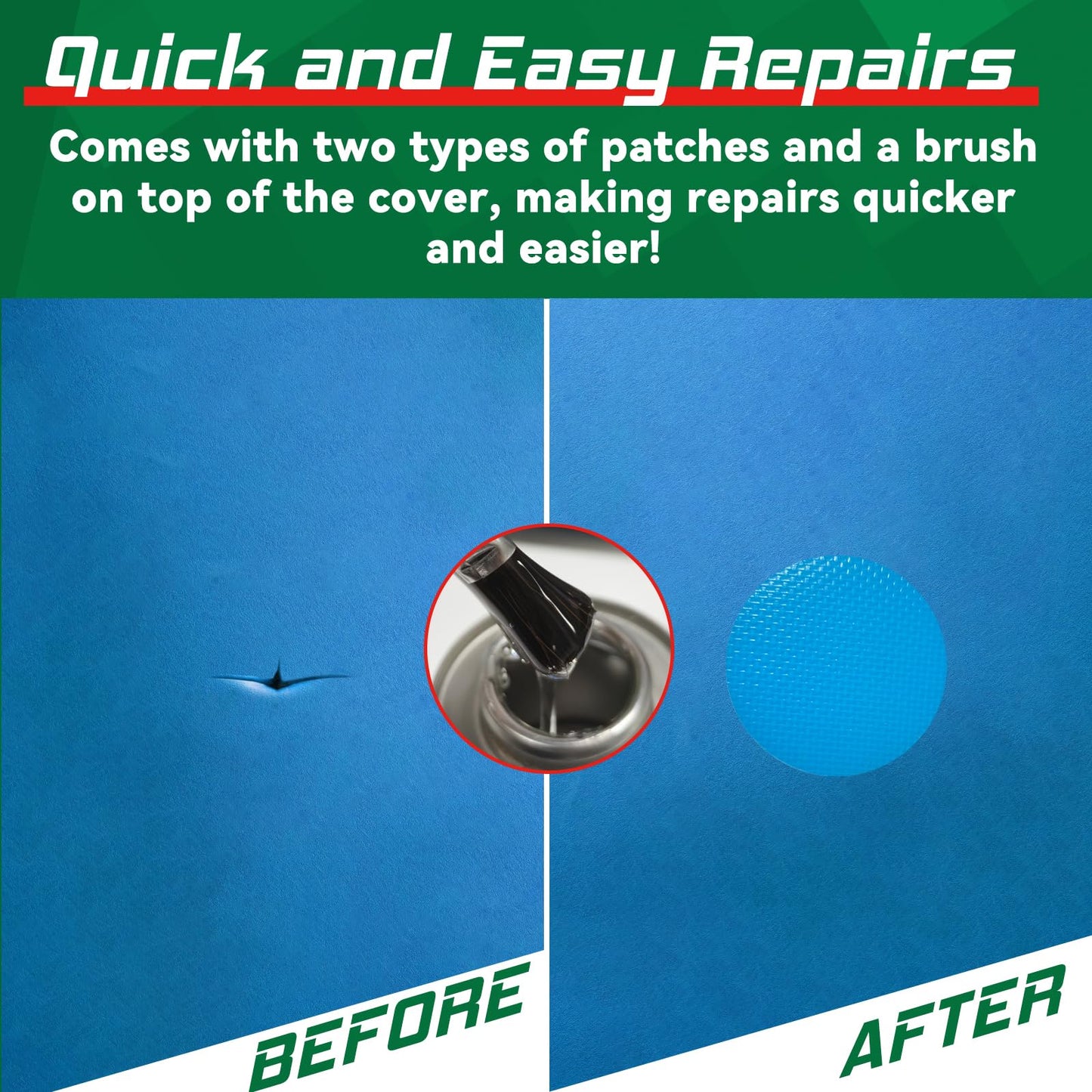 Vinyl Cement, High Strength Vinyl Glue, Waterproof PVC Cement, High Strength Pool Patch Repair Kit Underwater for a Variety of Inflatables, Pool Liners, Tarps, Hot Tubs, Air Mattresses(4.4oz)