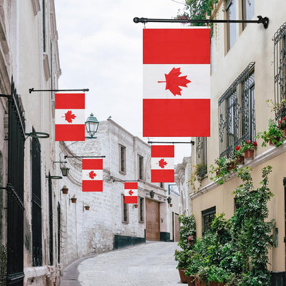 6.5FT Flag Pole for Canada Flag, Flag Poles Outdoor with Bracket, Tangle Free Stainless Steel Flag Pole Kit, Wall Mount and Adjustable Flagpole for Porch, Garden, Patio, Residential or Commercial