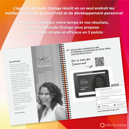Attitude Orange - Agenda 2026 Je crée mon succès - 8 x 10.5 in. - Bien-être, confiance en soi, pensée positive, estime de soi - 442491