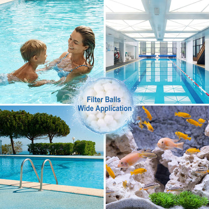 Pool Filter Balls for Sand Filter, Reusable Sand Filter Media Cartridges Replacement for Swimming Pool Filter Pump Aquarium (4.6 Pounds)