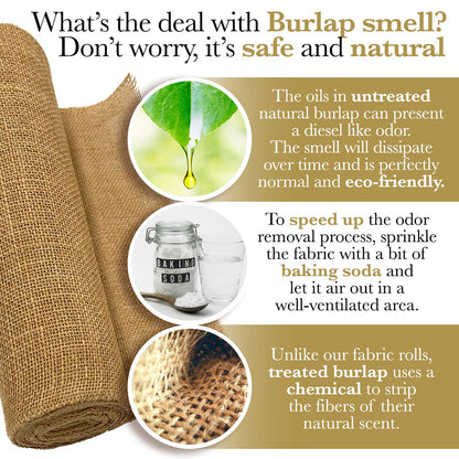 Burloptuous 40"x15 Feet Gardening Burlap Roll - Multipurpose Natural Burlap Fabric, High Density Jute Fiber Material for Decorations, Center Pieces for Home, Rustic Party Décor