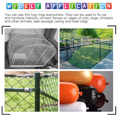 Glarks 362Pcs Hog Ring Pliers Kit with 360Pcs Steel Rings (1/2'' 3/4'' 3/8'') and Anti-Cutting Gloves for Upholstery, Fencing, DIY Craft, Furniture and More