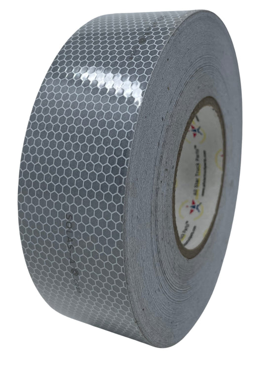 SOLAS Grade Marine Reflective Tape Conspicuity Safety Warning Silvery White Waterproof Ultra Reflective Glass Bead Honeycomb Technology Boats Rafts, Life Jacket, Motorcycles, Trailers (2IN X 30FT)