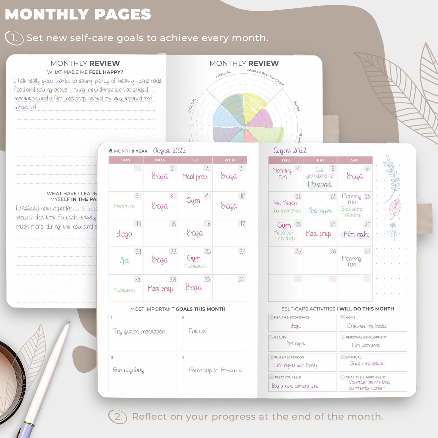 Clever Fox Self-Care Journal – Daily Reflection Notebook – Mental Health & Personal Development Planner, Meditation & Mood Log, Pocket (Seashell)