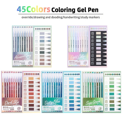 45 Colors Gel Pens Set - Fine Point 0.5mm Quick-Drying Ink for Adult Coloring Bullet Journal, Drawing and Office