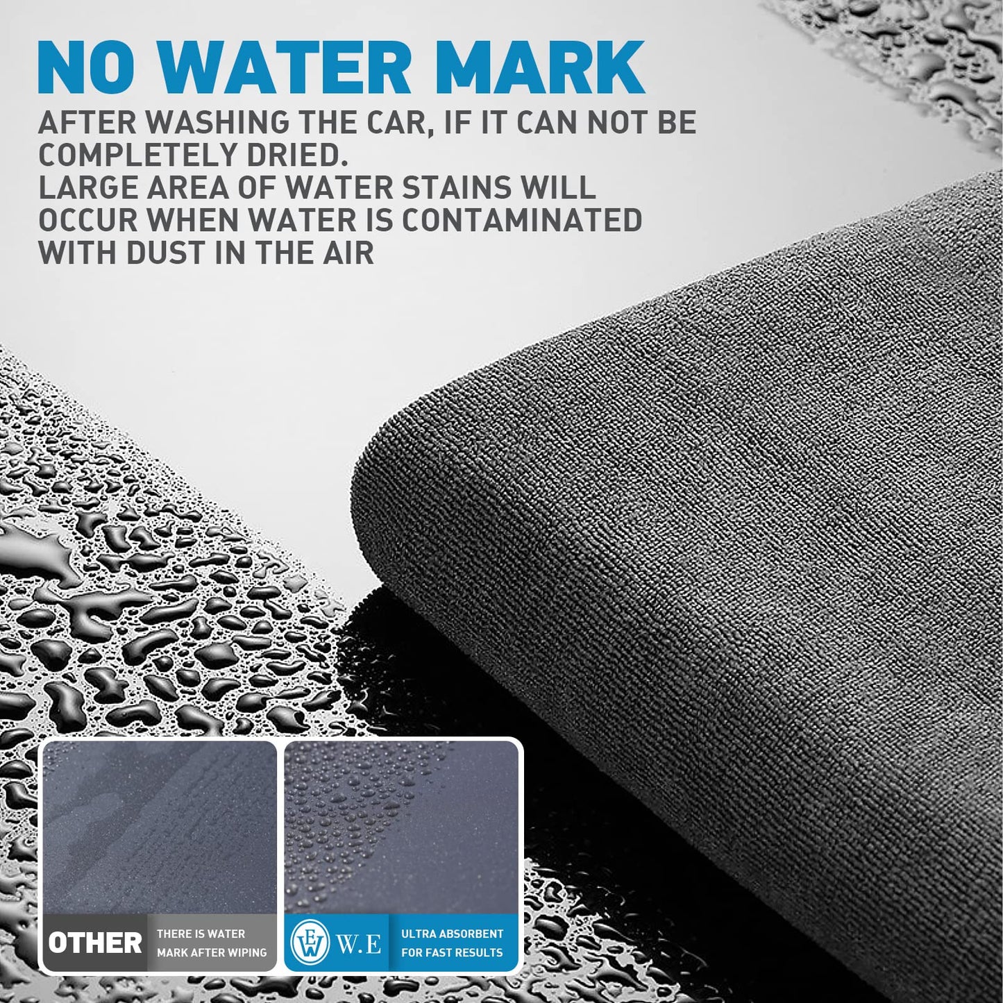 WEAWE Microfiber Towels for Cars - 7 Pack (23.6" x 15.7") 450-GSM, High & Short Pile Micro Fiber Cleaning Cloth for Car Washing Drying & Auto Detailing, Water Absorption Lint Free & Streak Free