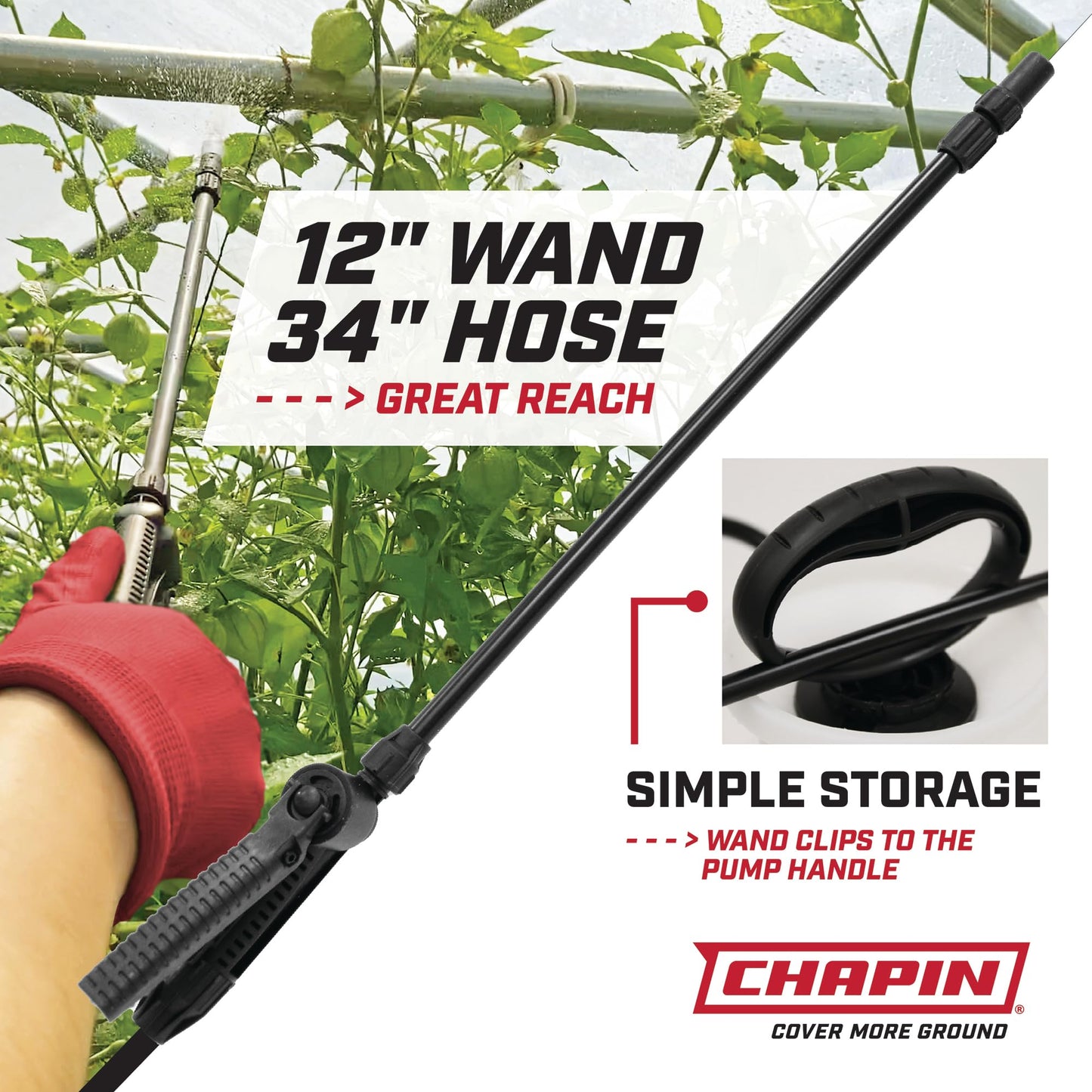 Chapin 20004 Sprayer Tank, Lawn and Garden, Hand Pump Pressured, Anti-Clog Filter, Adjustable Spray Nozzle, Spray Plants, Watering, Weeds, Fertilizer and Pests, White, 1 Gallon (4.5 Liters)
