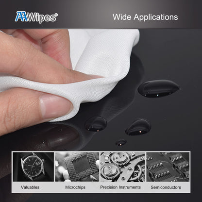 AAWipes Cleanroom Cloth Wipes 6"x6" (Bag of 150 Pcs) Double Knit 100% Polyester Wipers Lint Free Cloths with Ultra-fine Filaments, Laser Sealed Edge, Class 100 Cloths, Ultra-soft Wipes