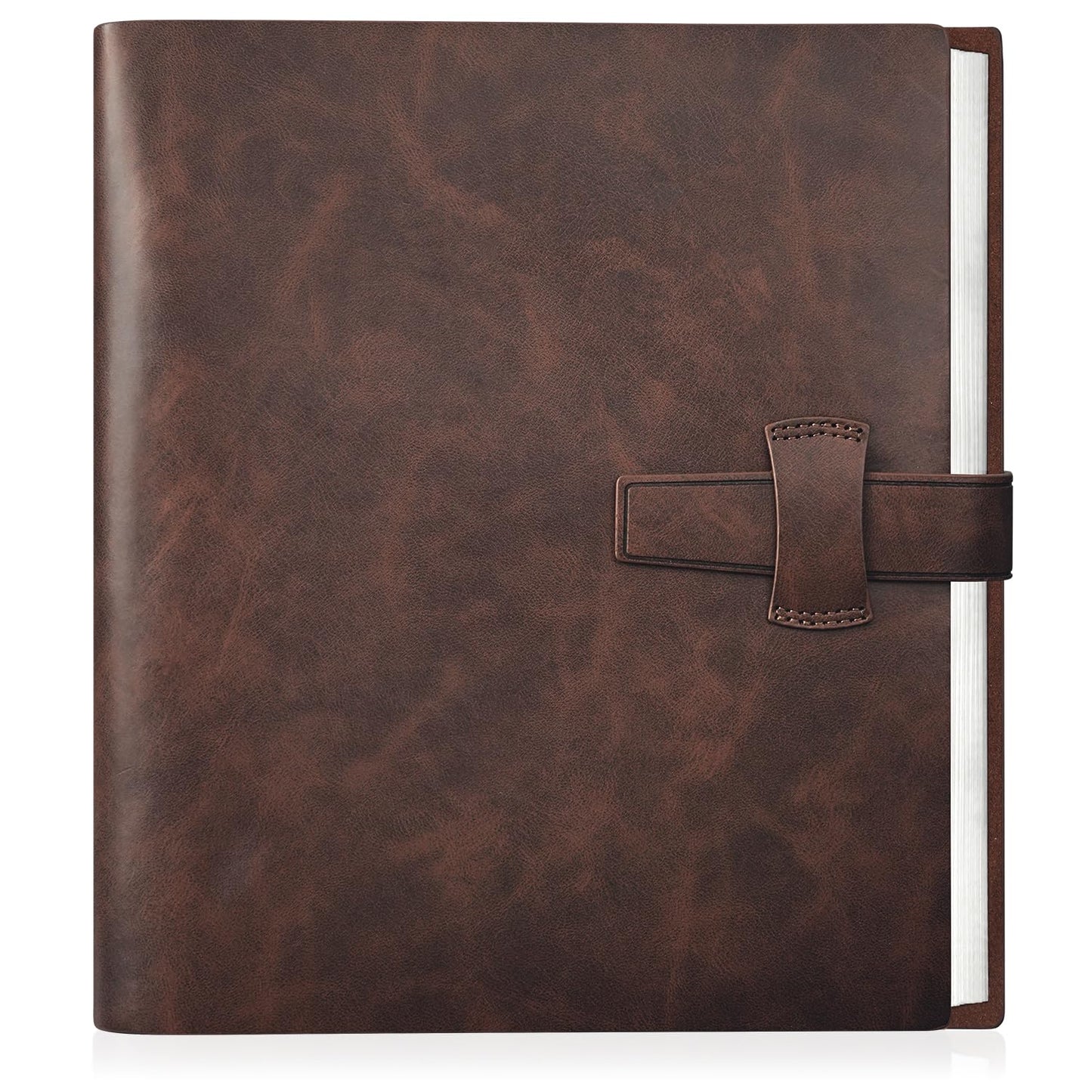 Artmag Photo Album 4x6 200 Photos, Thick Leather Cover Picture Album with 30 PCS Kraft Writing Paper Holds 200 Horizontal Photos for Family Wedding Anniversary (Brown)